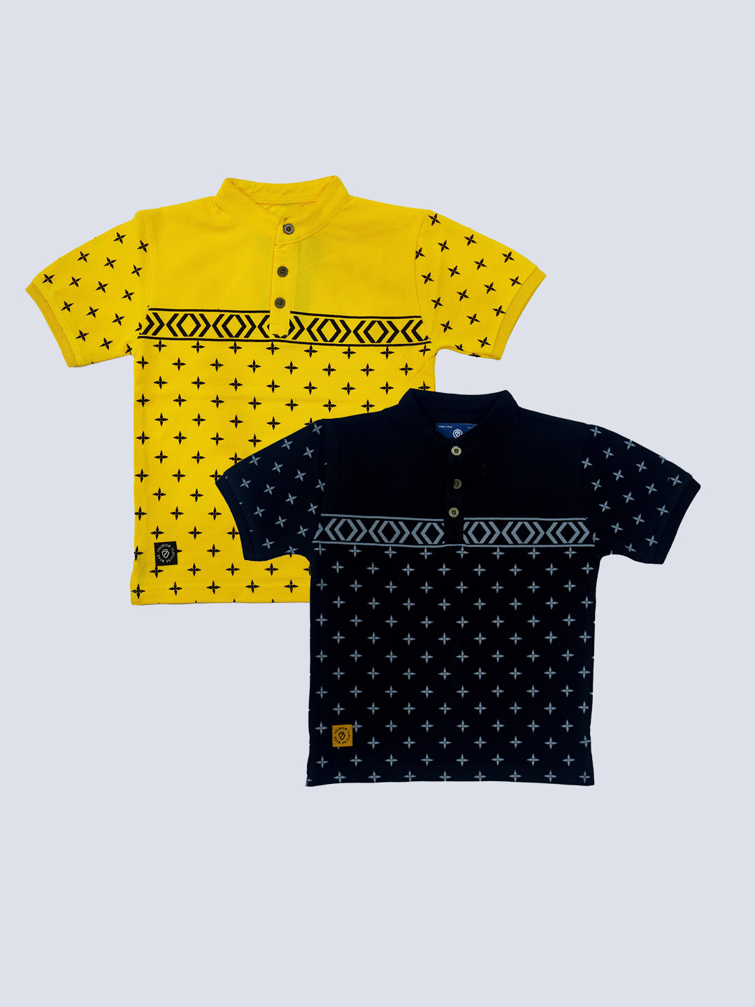 

BAESD Boys Pack Of 2 Conversational Printed Cotton T-shirt, Yellow