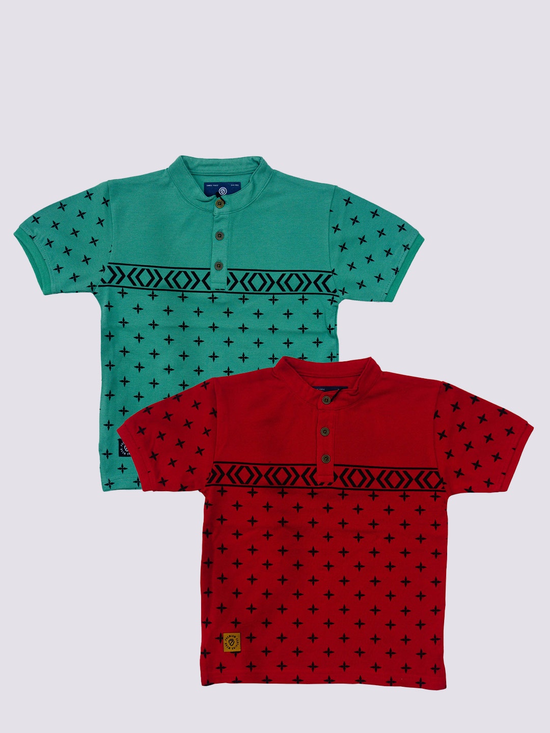 

BAESD Boys Pack Of 2 Graphic Printed Cotton T-shirt, Green