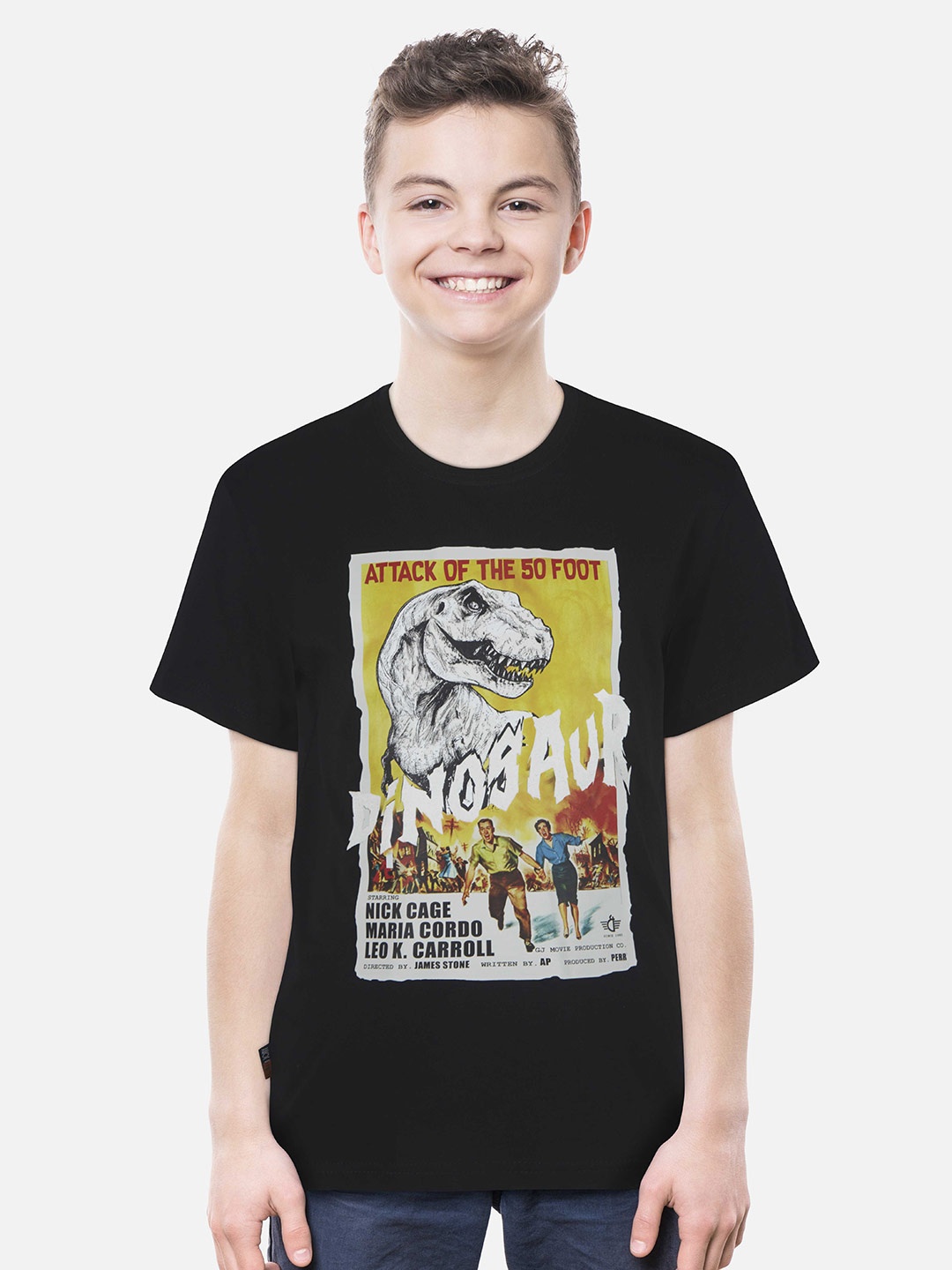 

Gini and Jony Boys Graphic Printed T-shirt, Black
