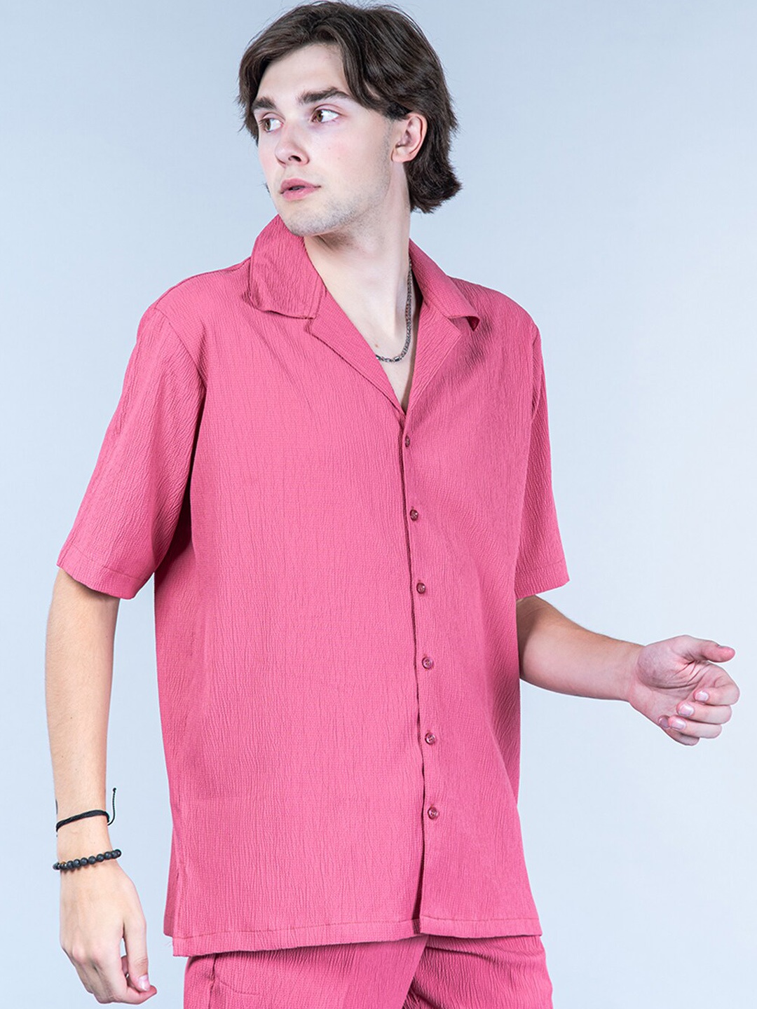 

Tistabene Shirt Collar Oversized Shirt With Trouser, Pink