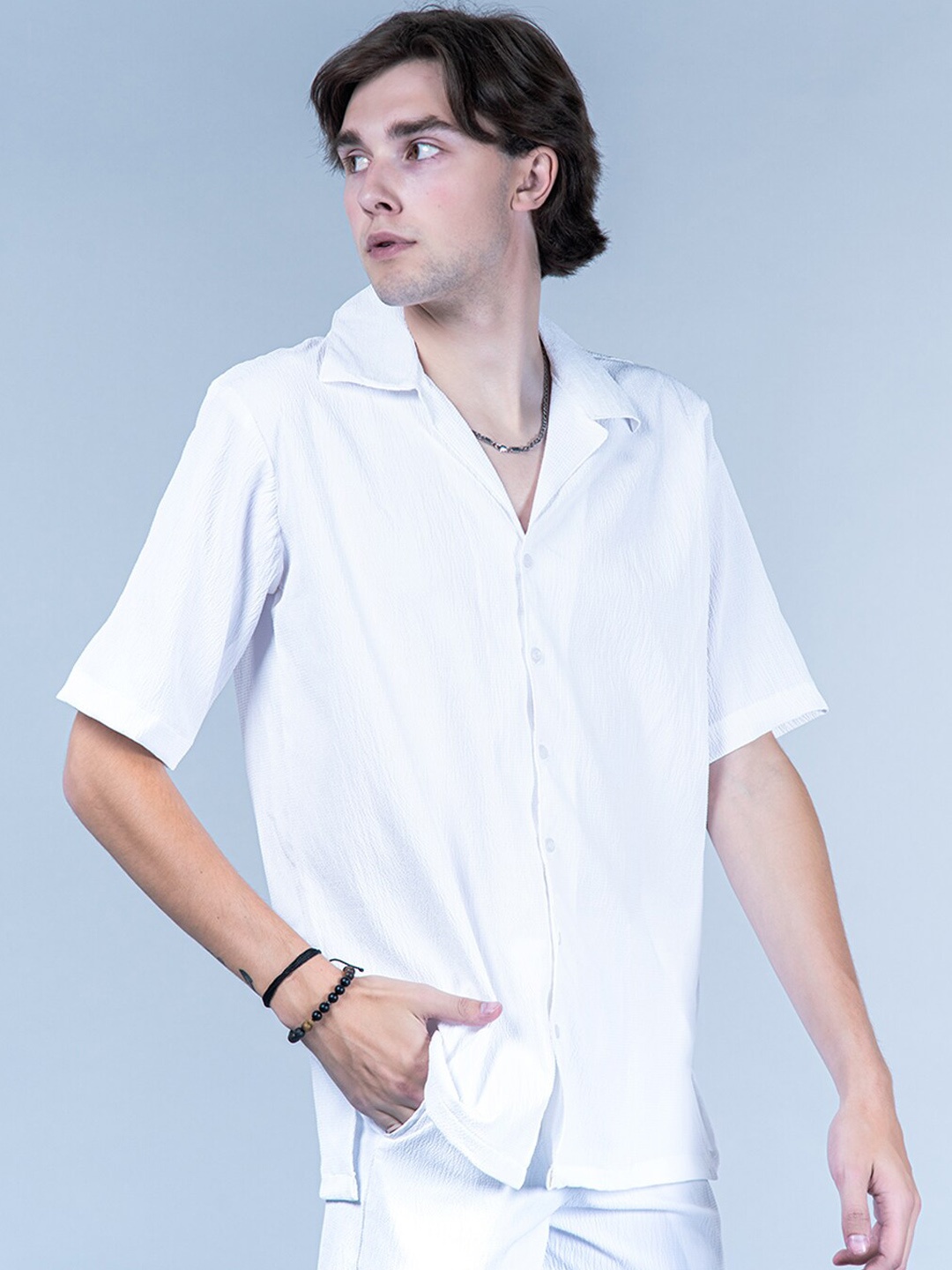 

Tistabene Shirt Collar Oversized Shirt With Trouser, White