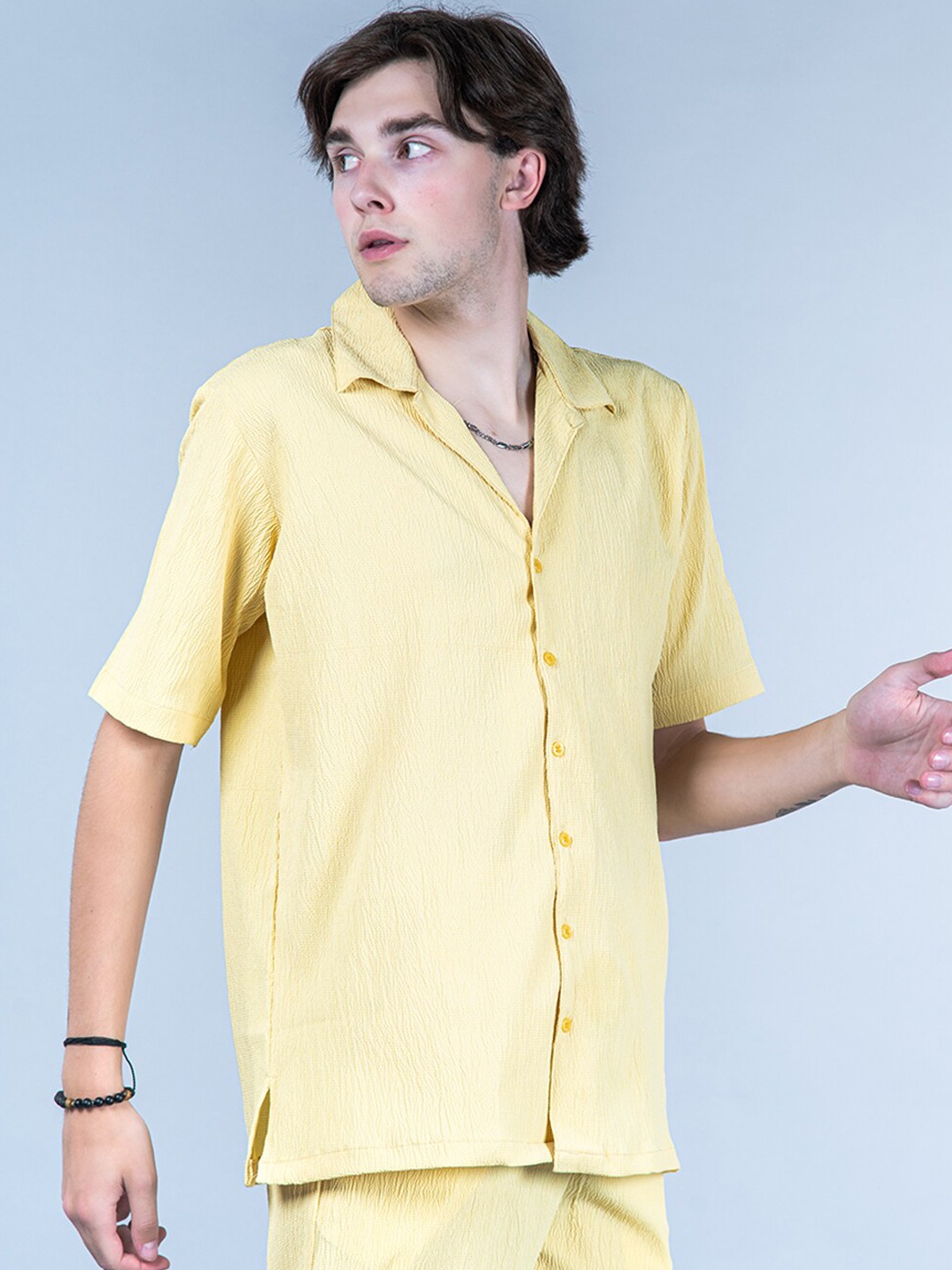 

Tistabene Shirt Collar Oversized Shirt With Trouser, Yellow