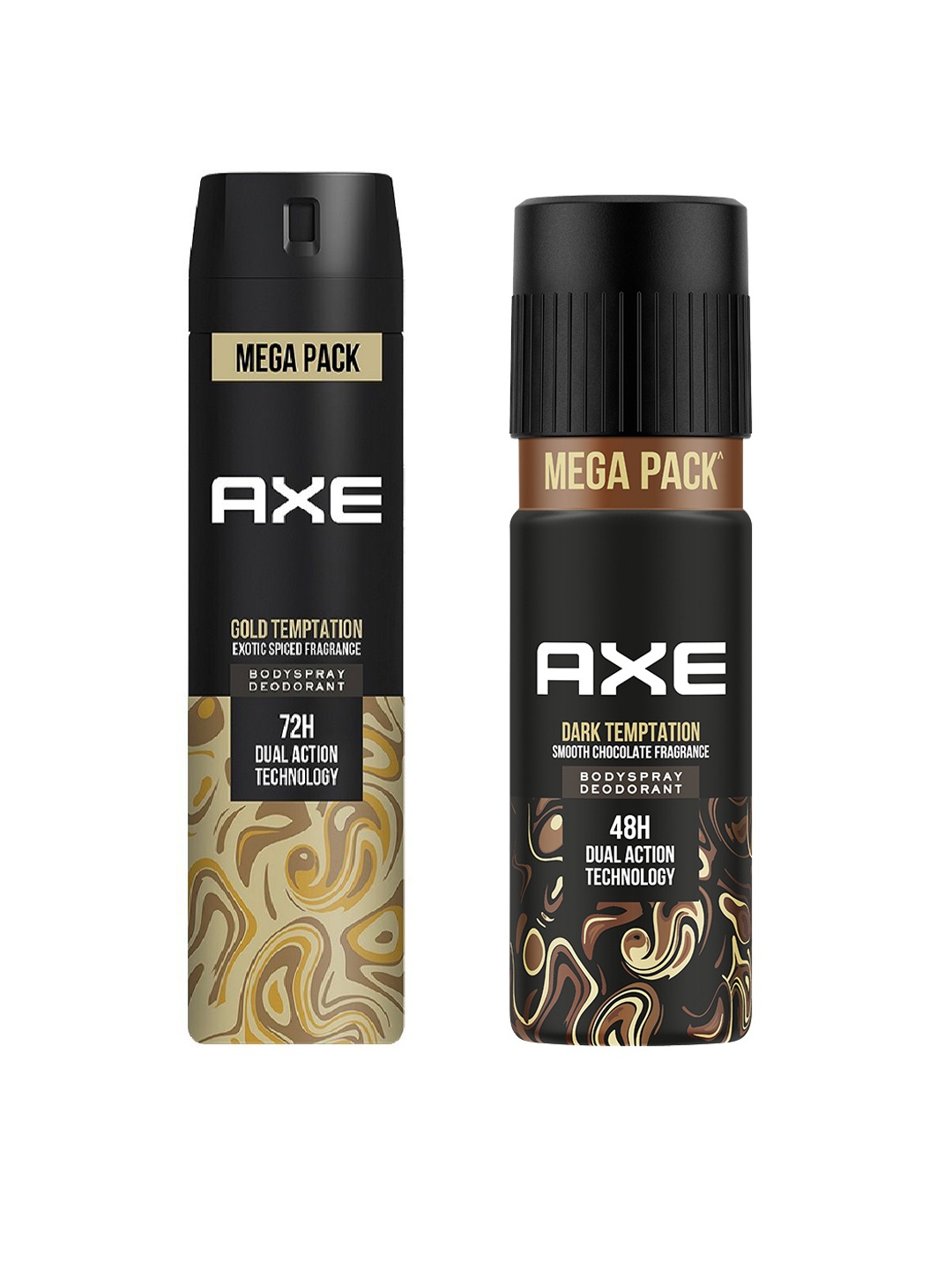 

AXE Men Set of Gold & Dark Temptation Deodorant Spray - 137.6g (215ml) Each, Black