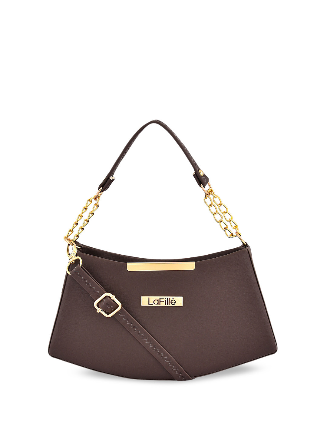 

LaFille Brown PU Structured Handheld Bag