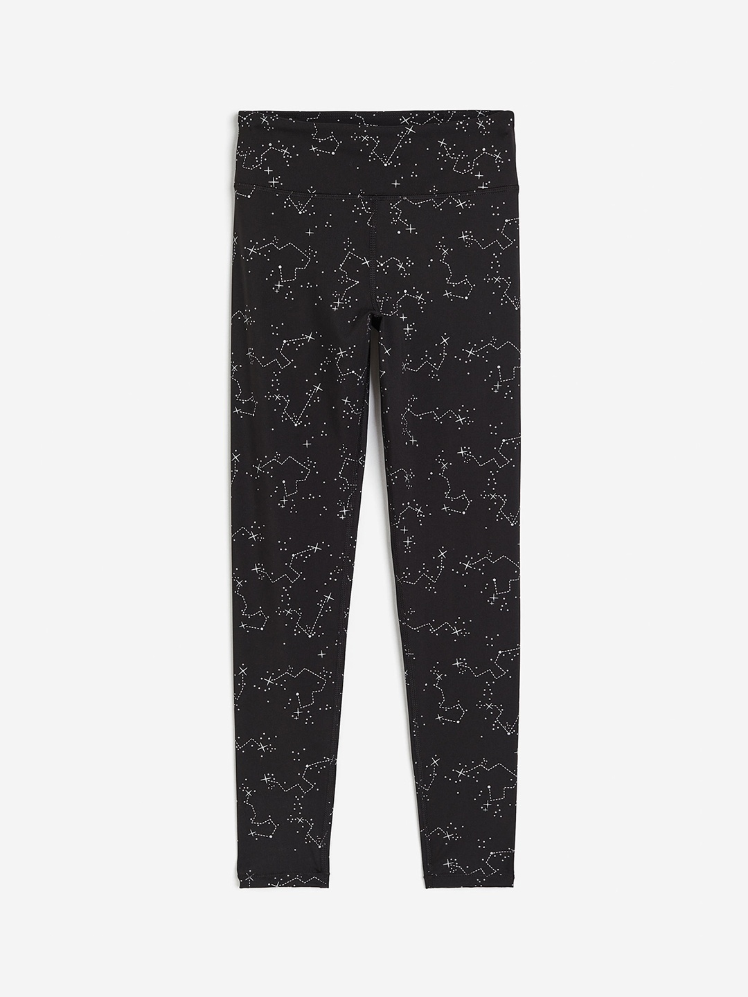 

H&M Girls DryMove Reflective-Print Sports Tights, Black