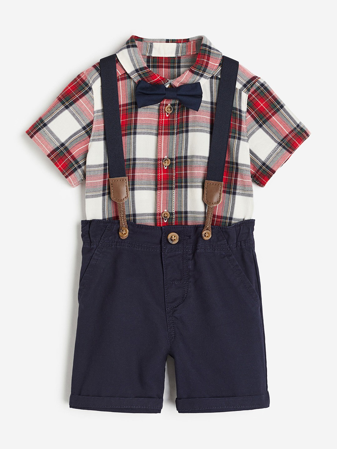 

H&M Boys 3-Piece Pure Cotton Dressy Set, Navy blue