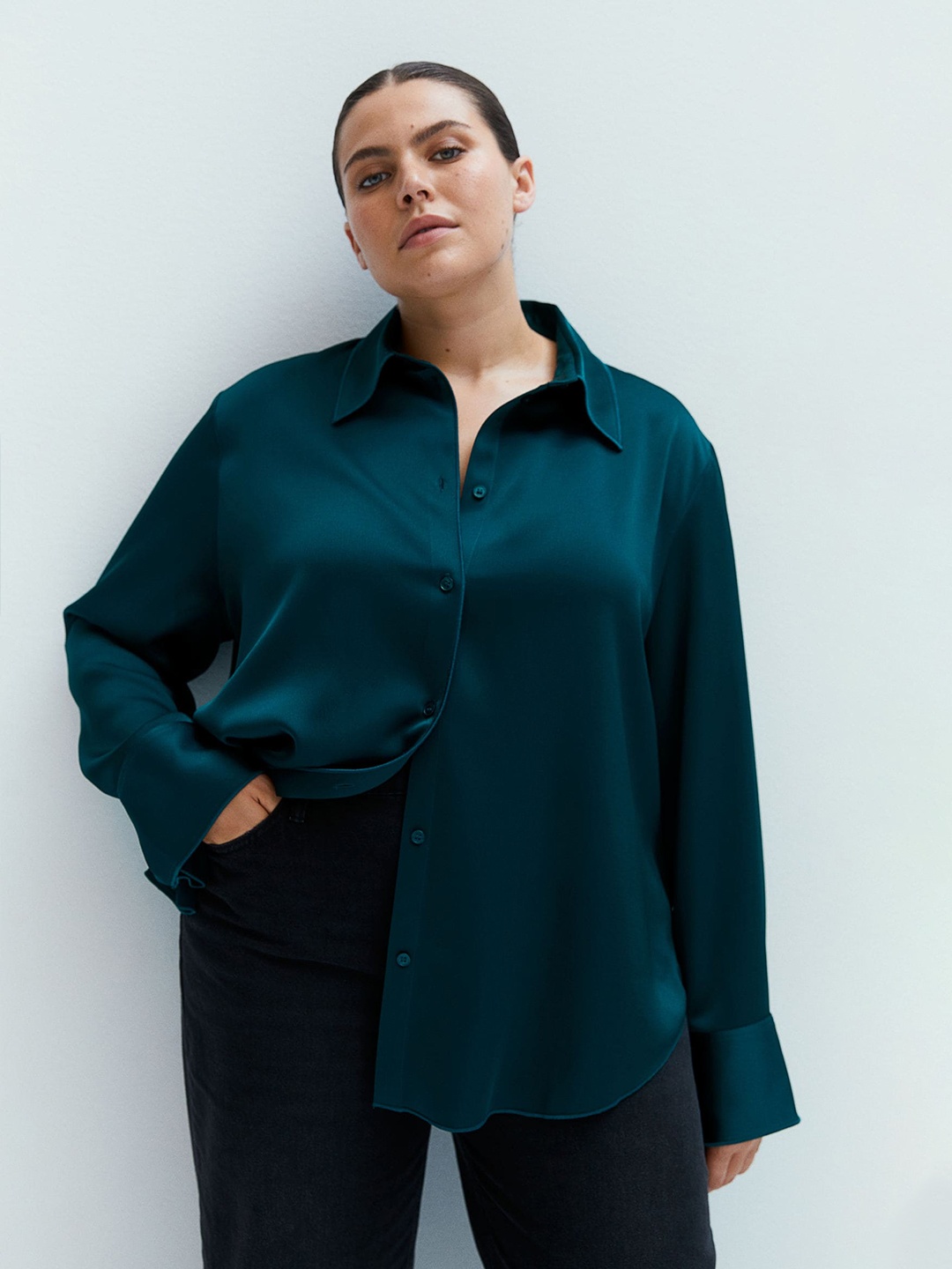 

H&M Satin Shirts, Green