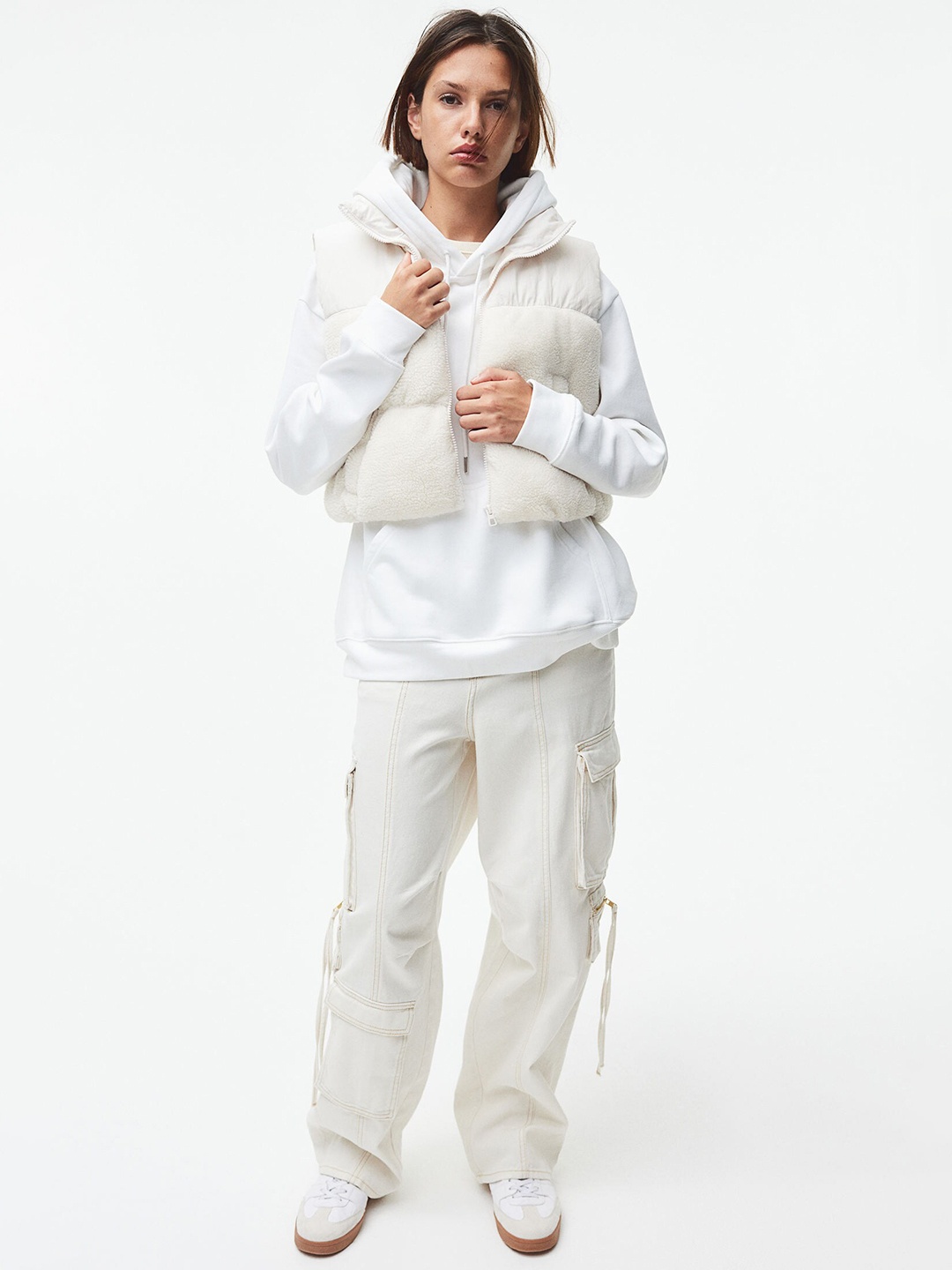 

H&M Puffer Gilet, White