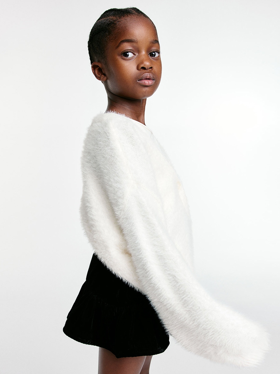 

H&M Girls Fluffy Cardigan, White