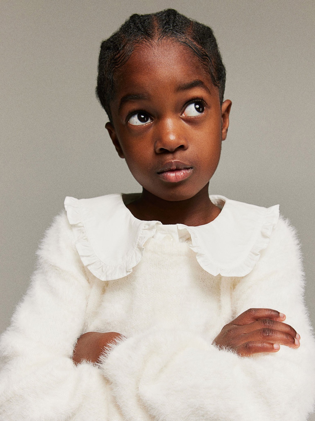 

H&M Girls Fluffy-Knit Jumper, White
