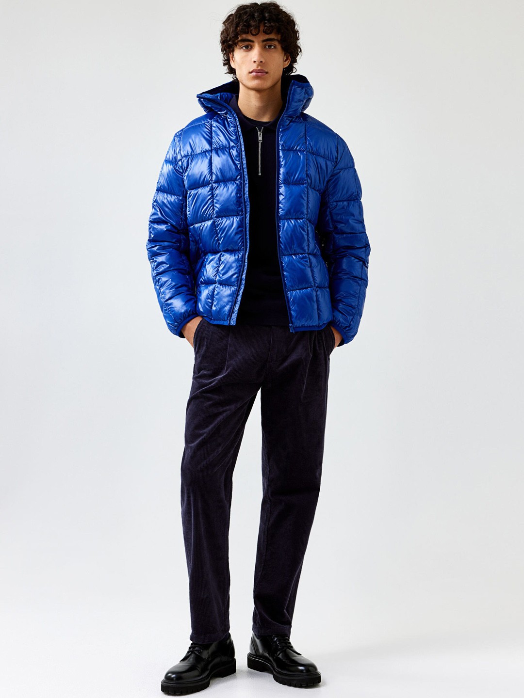 

H&M Regular Fit Lightweight Puffer Jacket, Blue