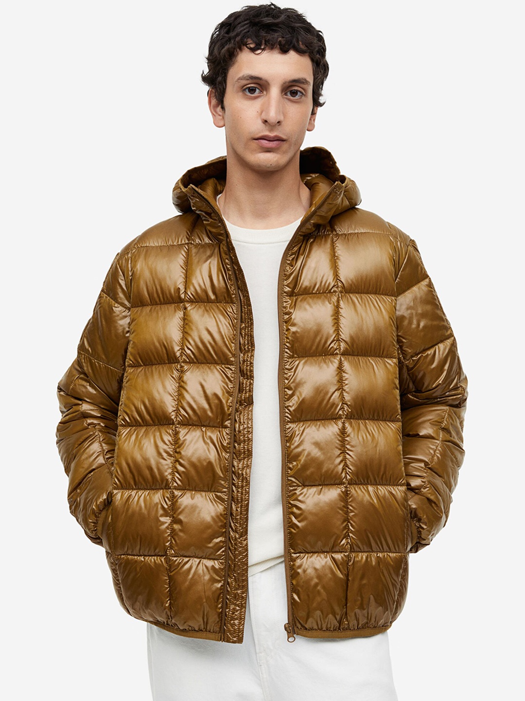 

H&M Regular Fit Lightweight Puffer Jacket, Yellow