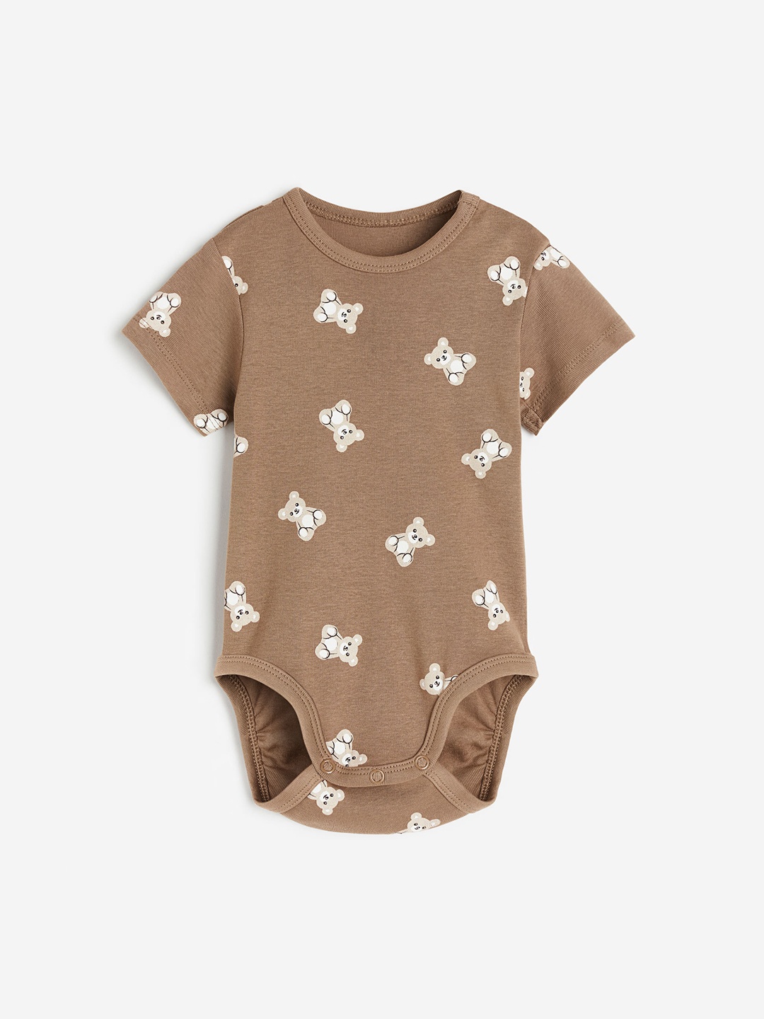 

H&M Infant Girls Short-Sleeved Bodysuit, Brown