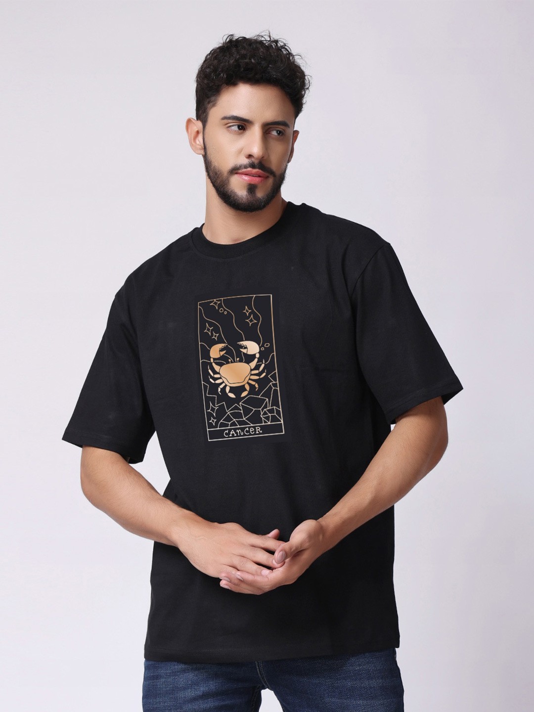 

The Label Bar Graphic Printed Cotton Oversized T-shirt, Black
