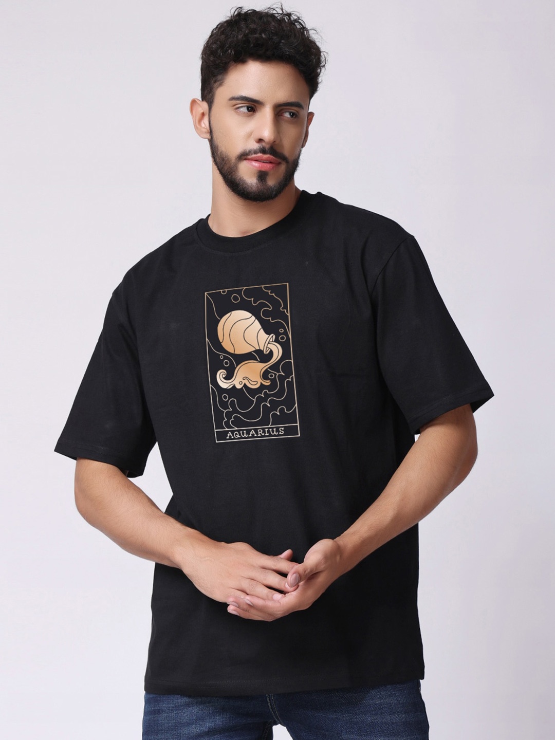 

The Label Bar Graphic Printed Cotton Oversized T-shirt, Black