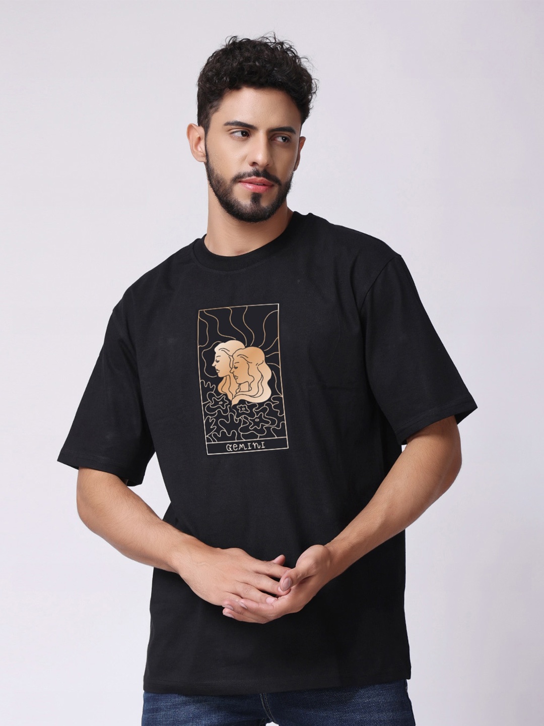 

The Label Bar Graphic Printed Cotton Oversized T-shirt, Black