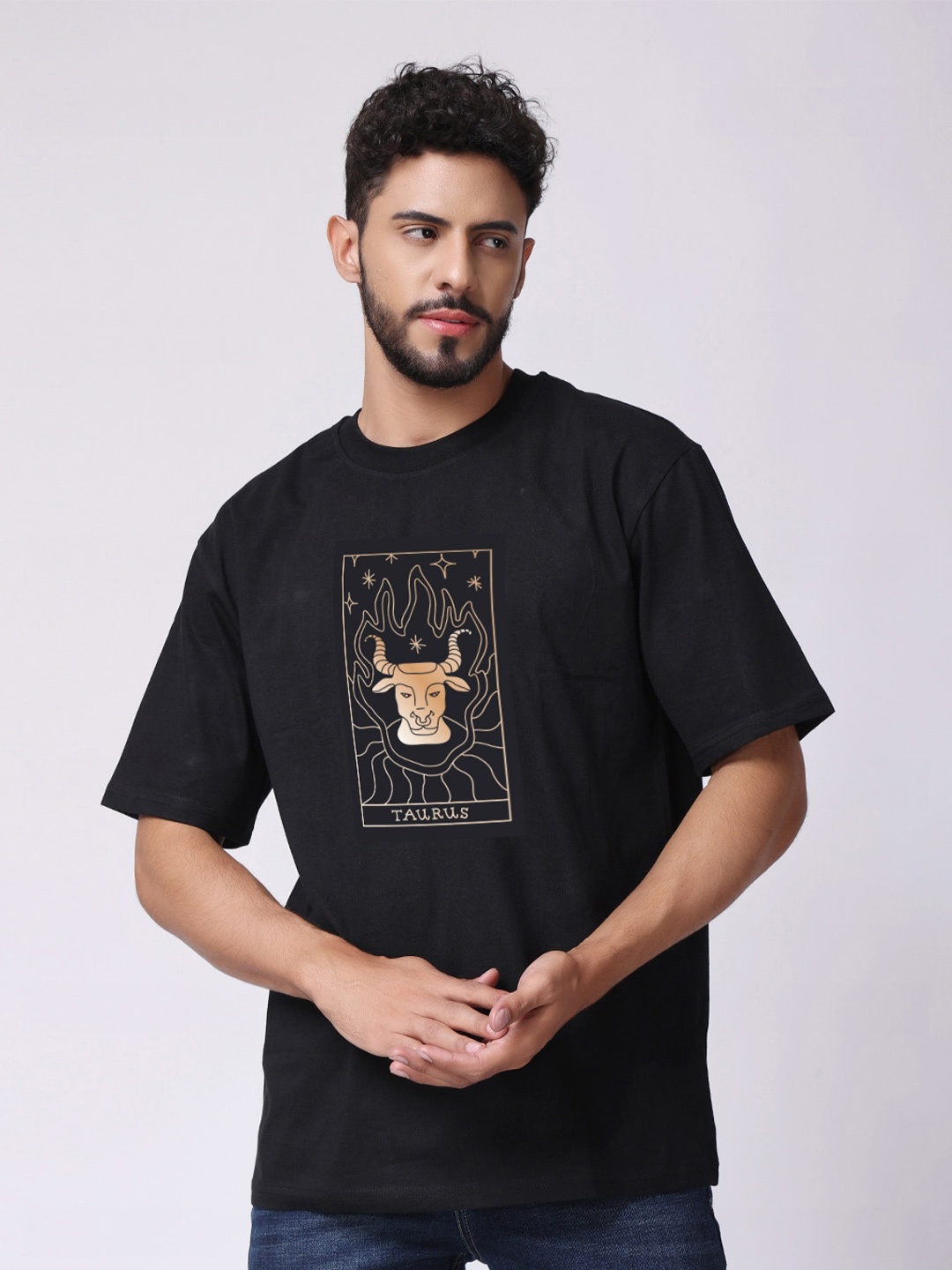 

The Label Bar Graphic Printed Cotton Oversized T-shirt, Black