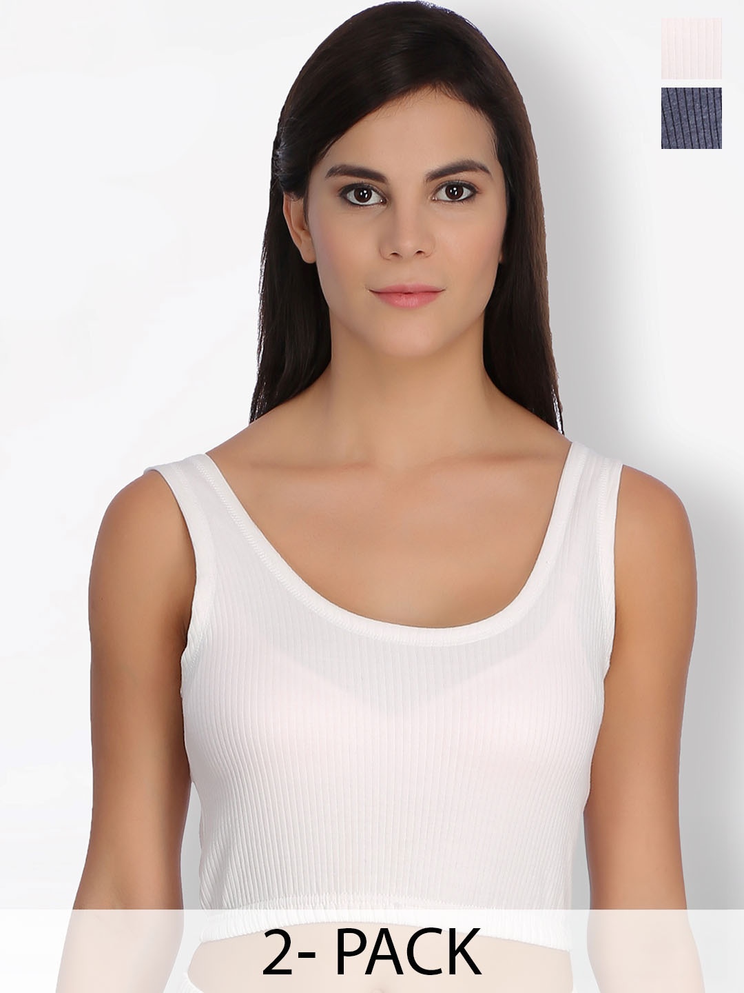 

SELFCARE Pack Of 2 Breathable Crop Thermal Tops, Blue