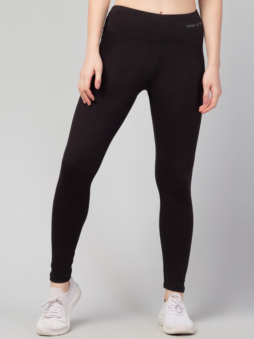 

Apraa & Parma Women Slim Fit High-Rise Ankle Length Tights, Black