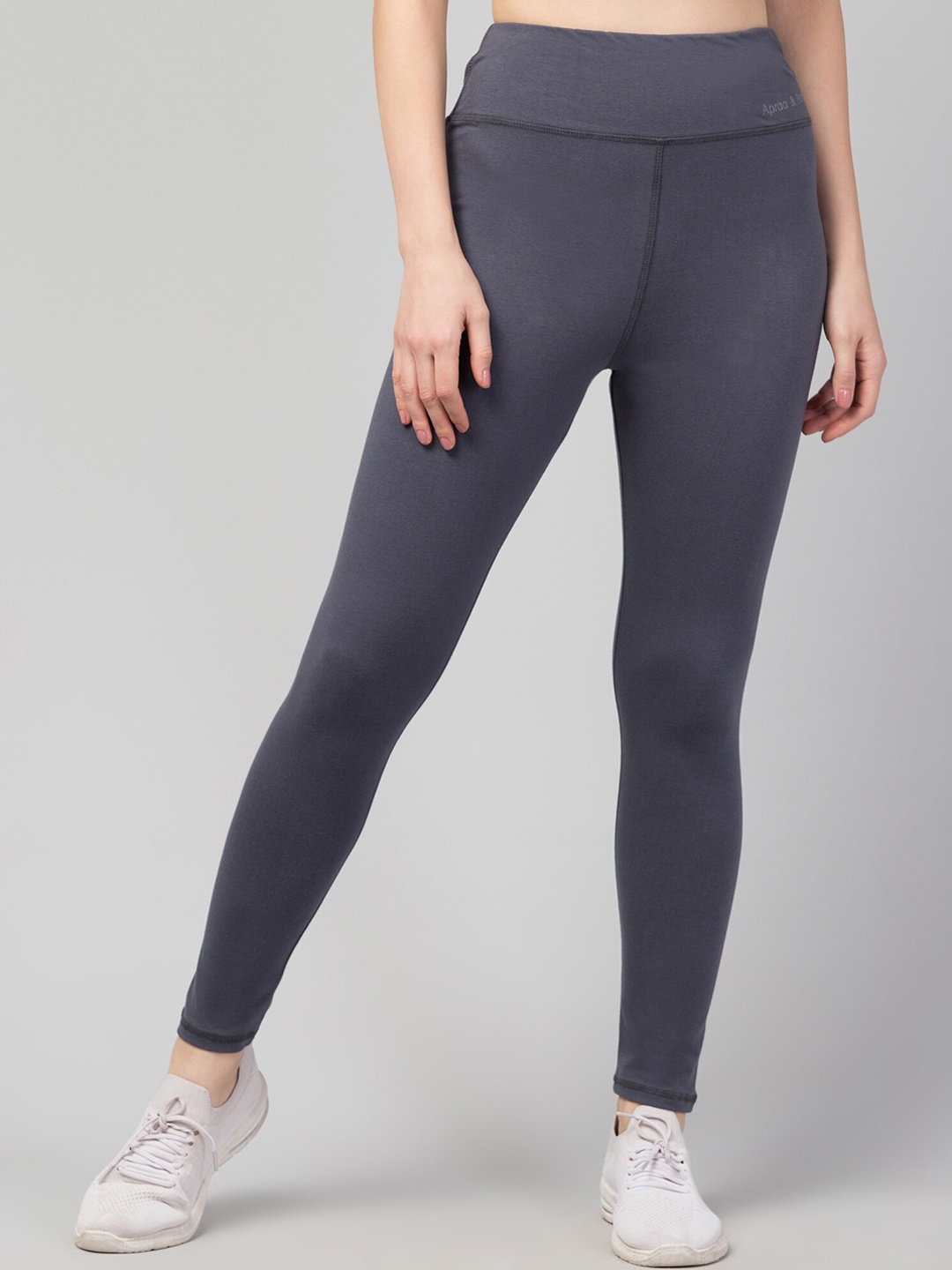 

Apraa & Parma Women Slim Fit High-Rise Ankle Length Tights, Grey