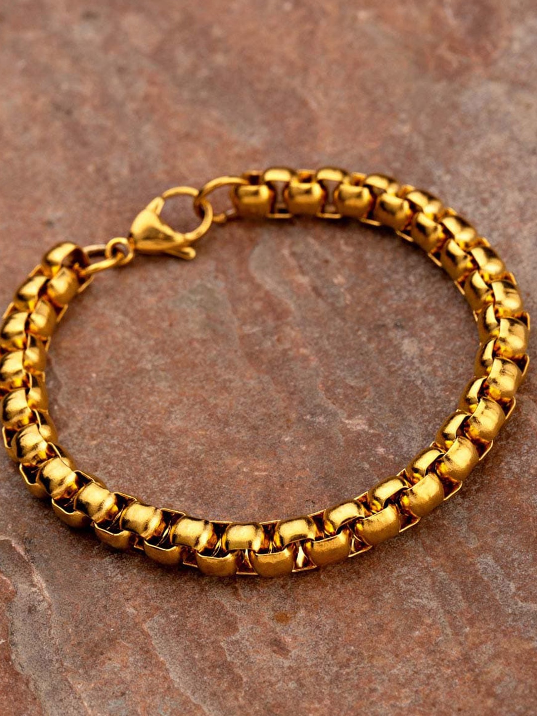

MEENAZ Gold-Plated Stainless Steel Link Bracelet