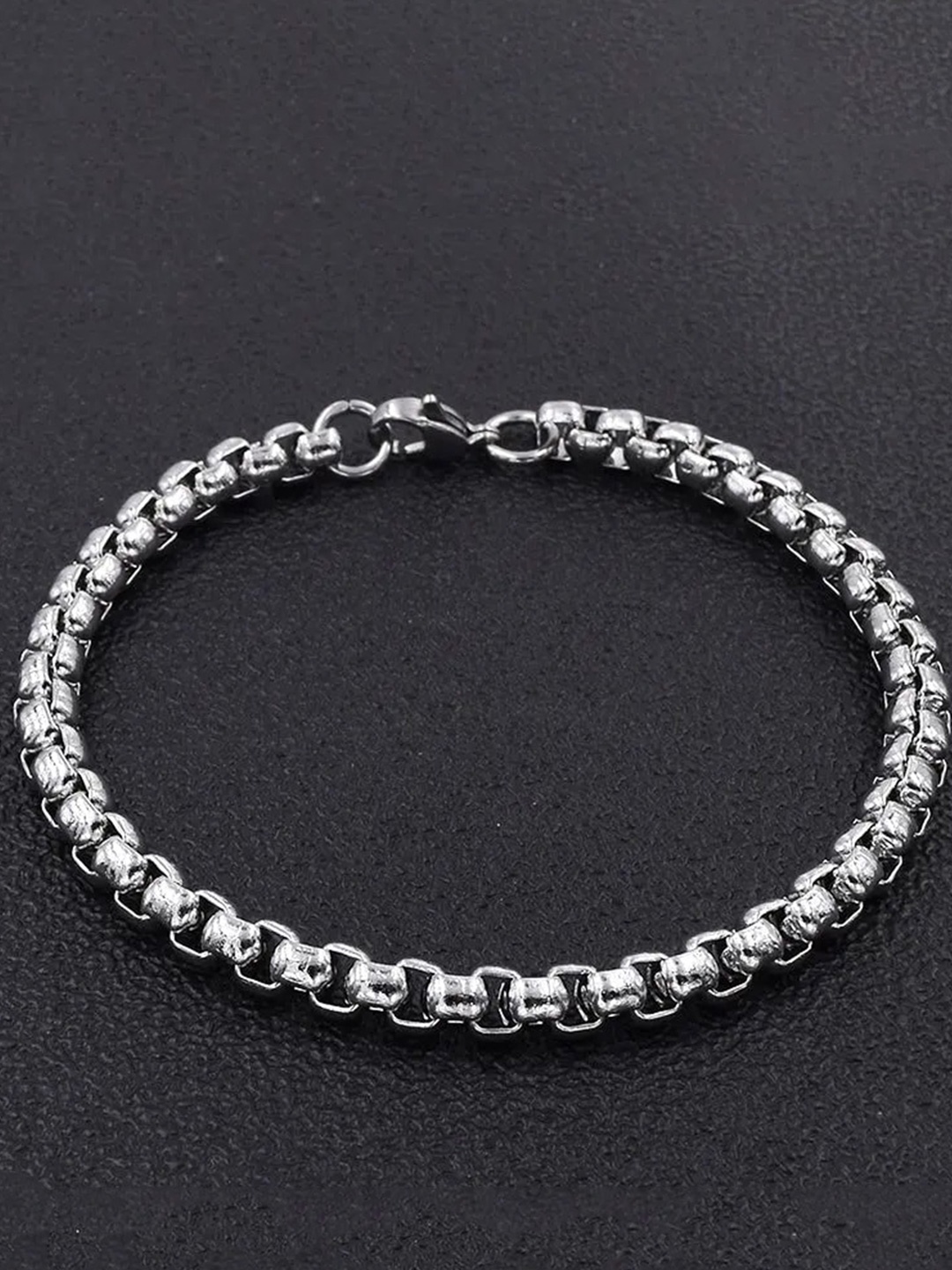 

MEENAZ Silver-Plated Stainless Steel Link Bracelet