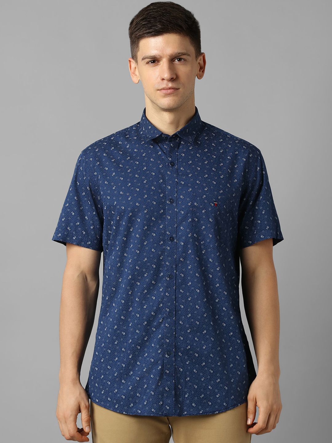 

Louis Philippe Sport Floral Printed Slim Fit Casual Shirt, Navy blue