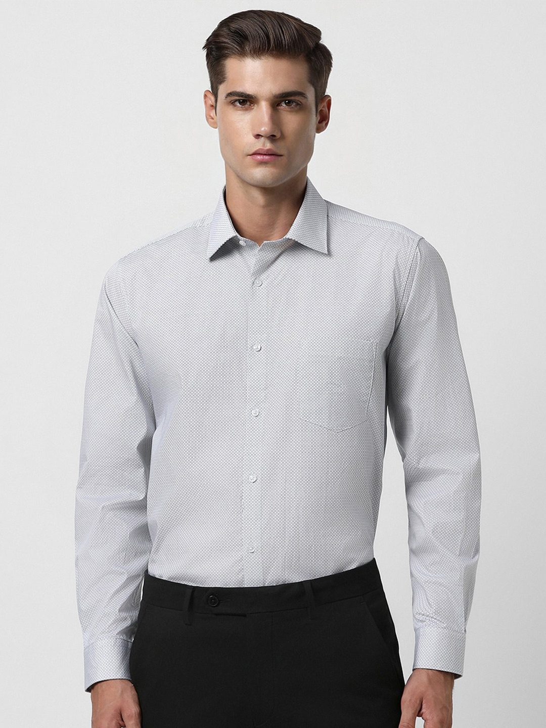 

Van Heusen Micro Ditsy Printed Pure Cotton Formal Shirt, White