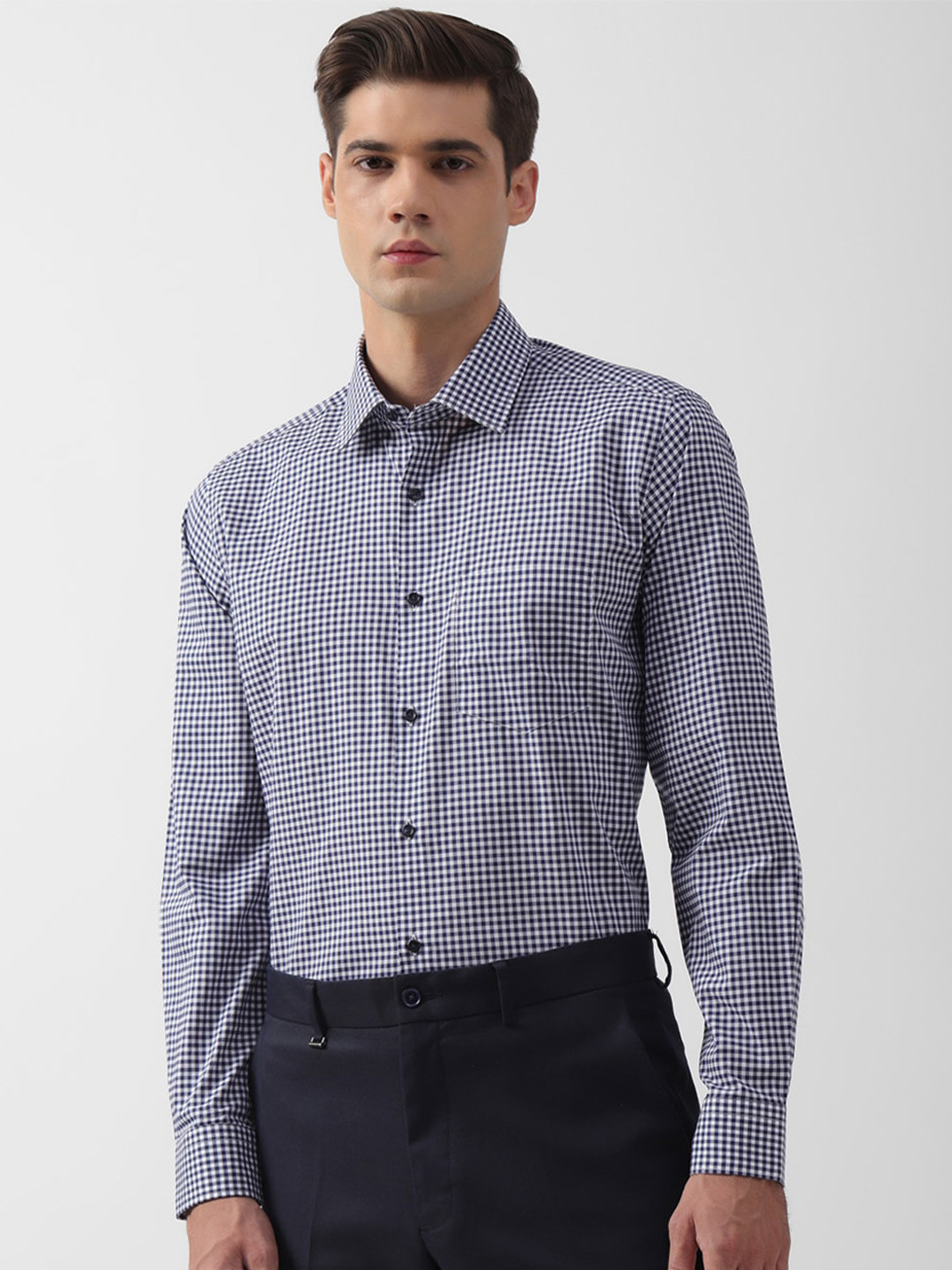 

Van Heusen Micro Checked Formal Shirt, Blue