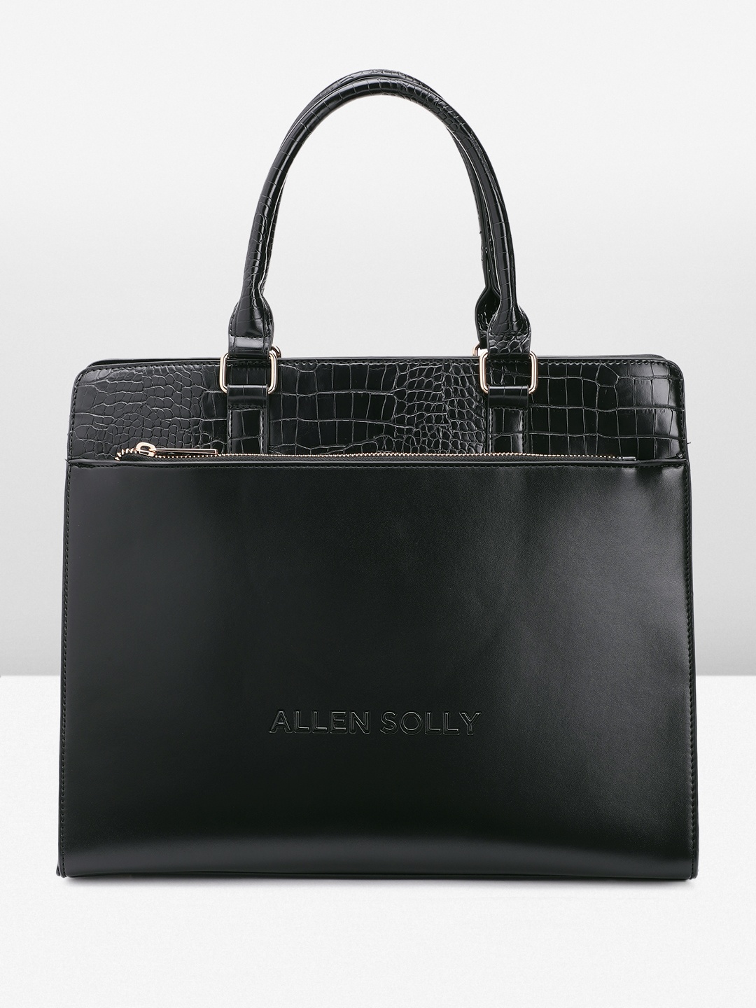 

Allen Solly Oversized Structured Handheld Bag with Laptop Sleeve, Black