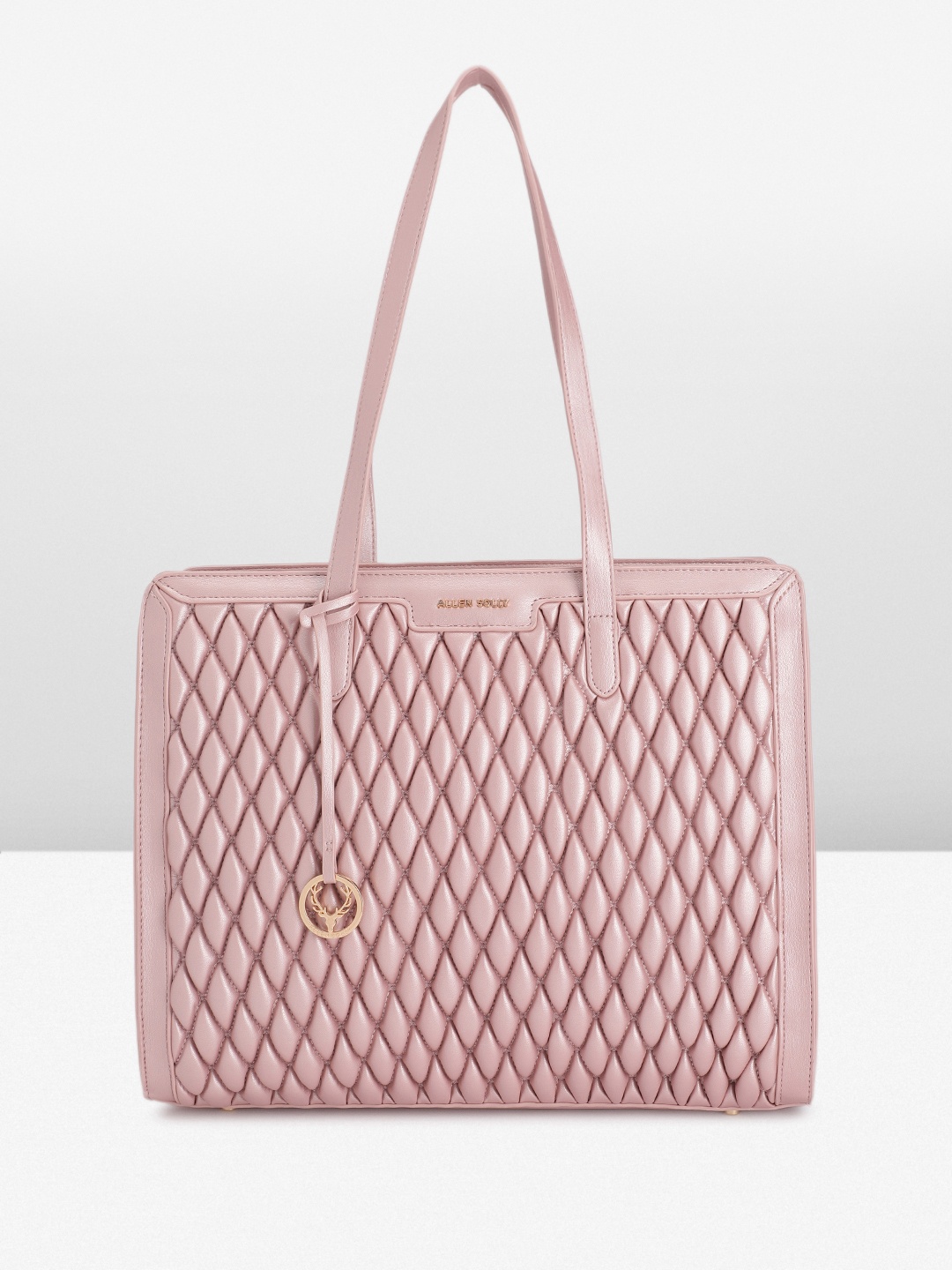 

Allen Solly Solid Quilted Structured Shoulder Bag, Pink