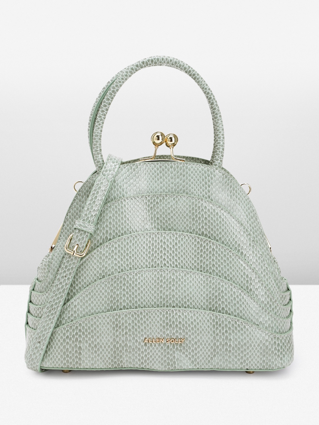 

Allen Solly Animal Textured Structured Handheld Bag, Green