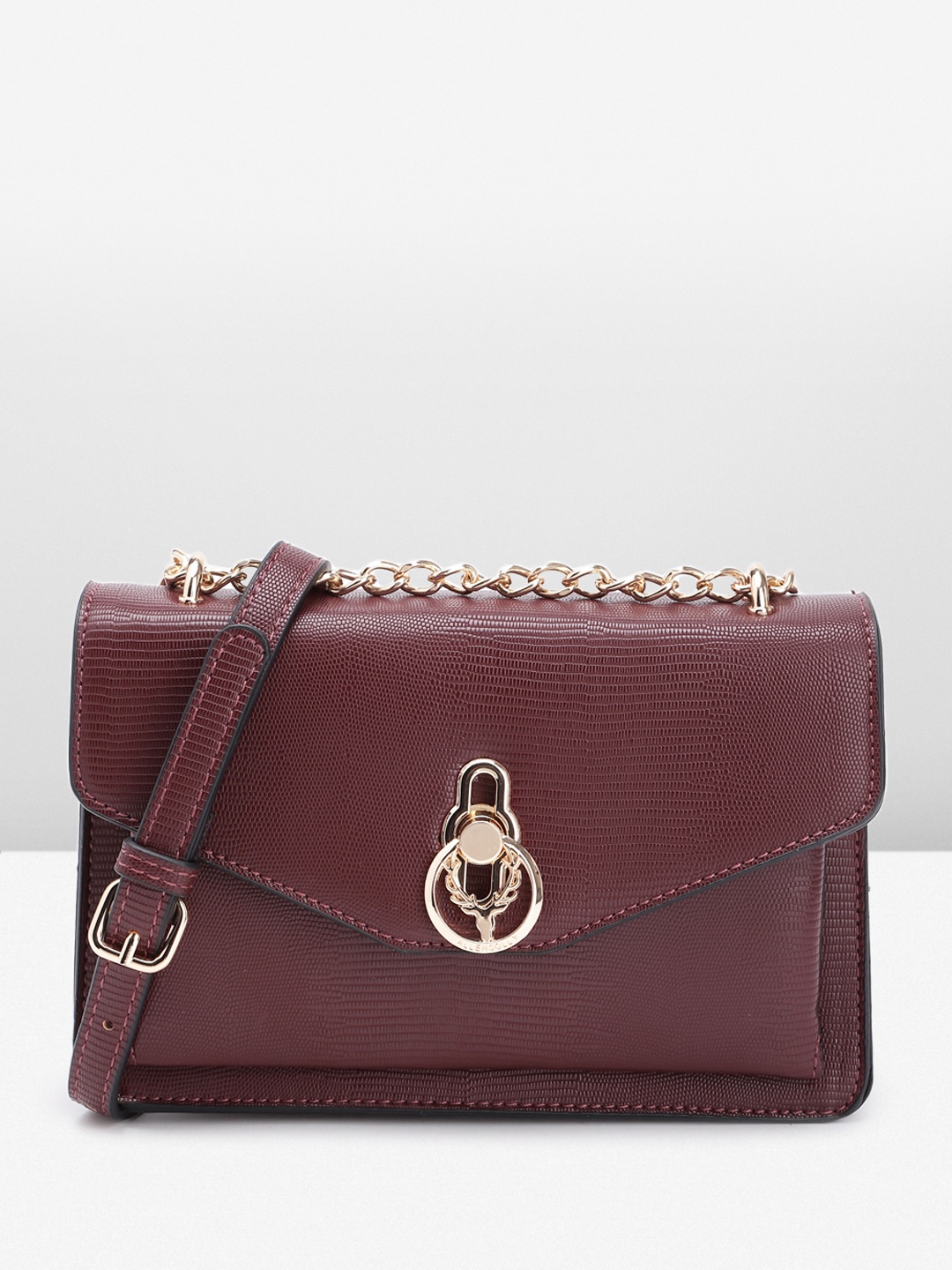 

Allen Solly Women Textured Sling Bag, Burgundy