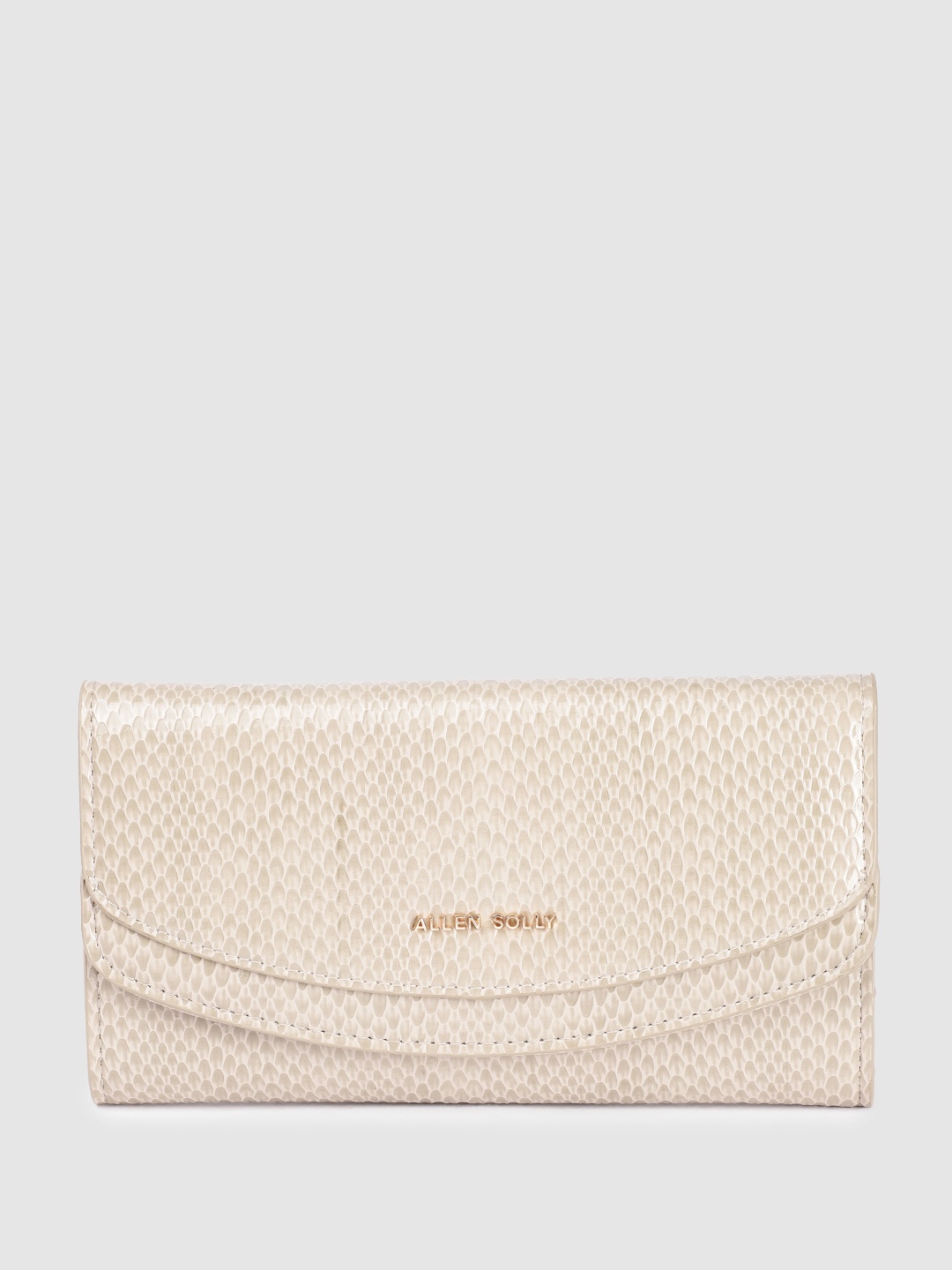 

Allen Solly Women Snake Skin Textured Envelope Wallet, Beige