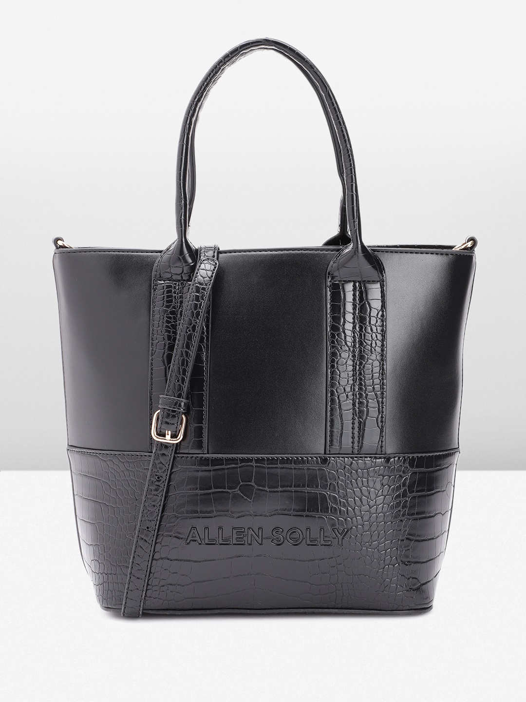 

Allen Solly Textured Handheld Bag, Black