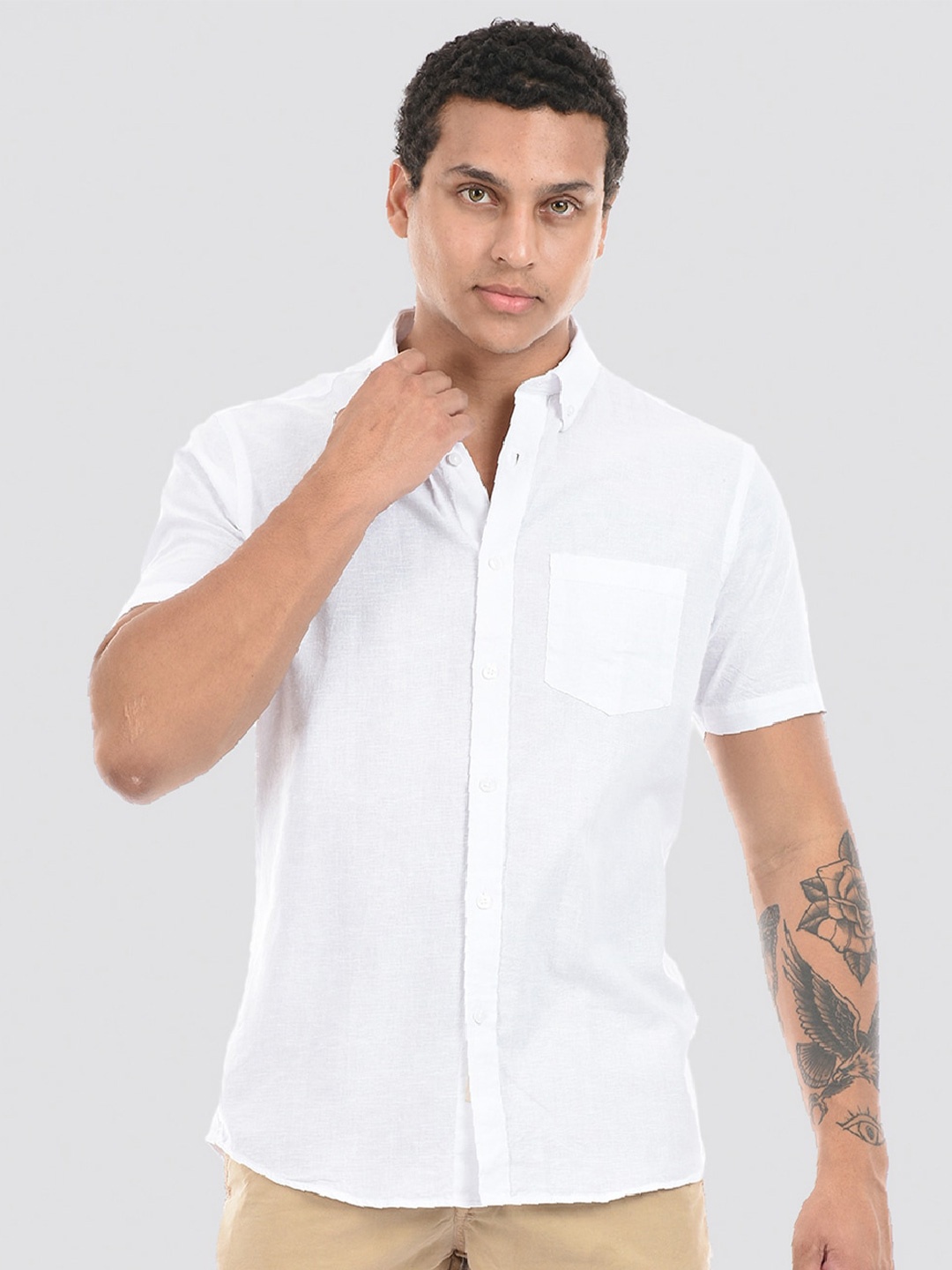 

LONDON FOG Cotton Casual Shirt, White