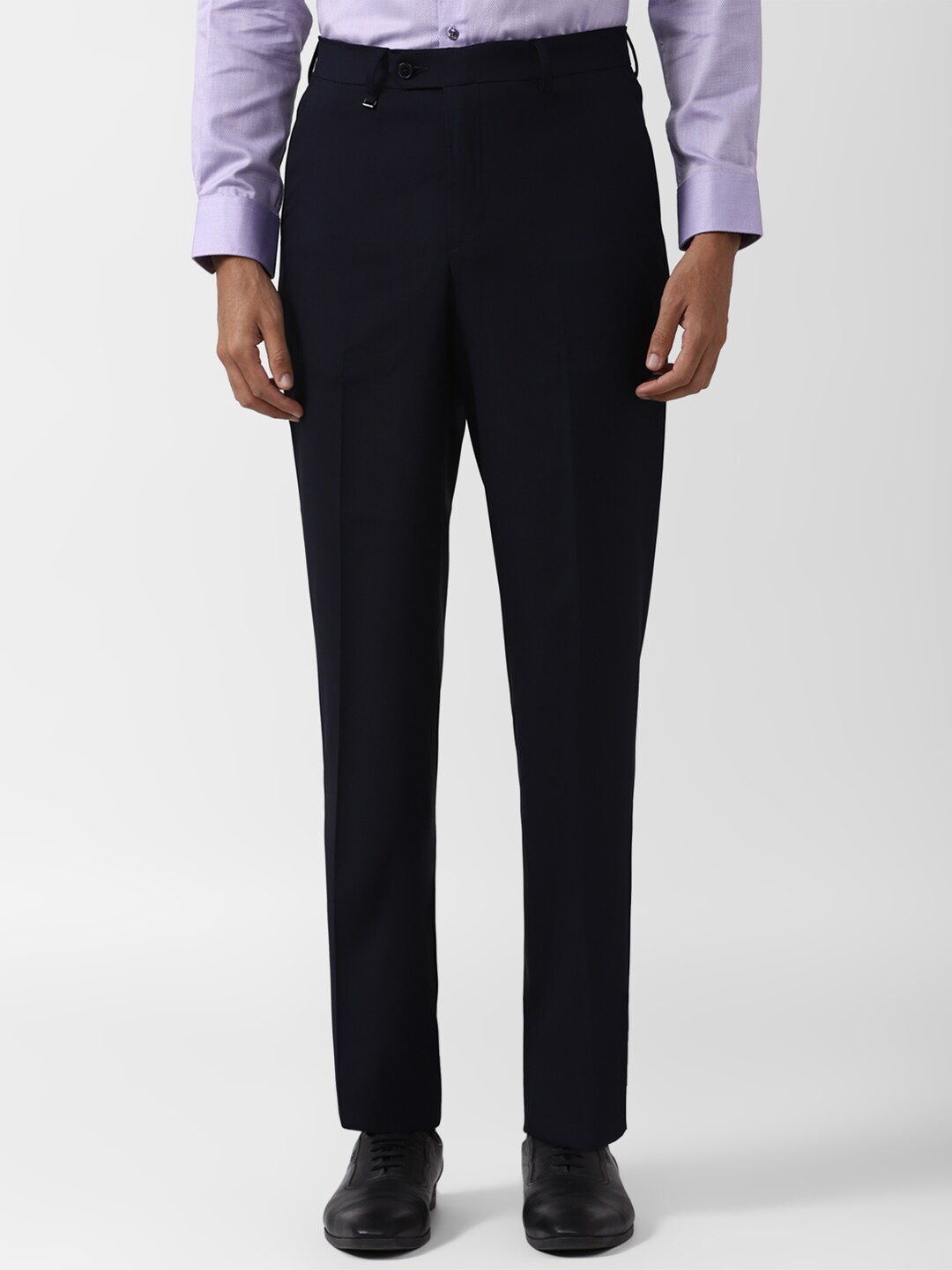 

Van Heusen Men Mid Rise Formal Trousers, Navy blue