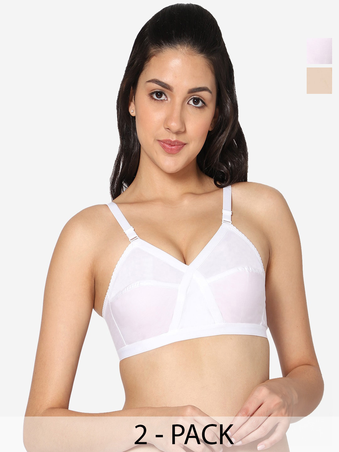 

In Care Pack Of 2 Full Coverage Pure Cotton Bra All Day Comfort, White