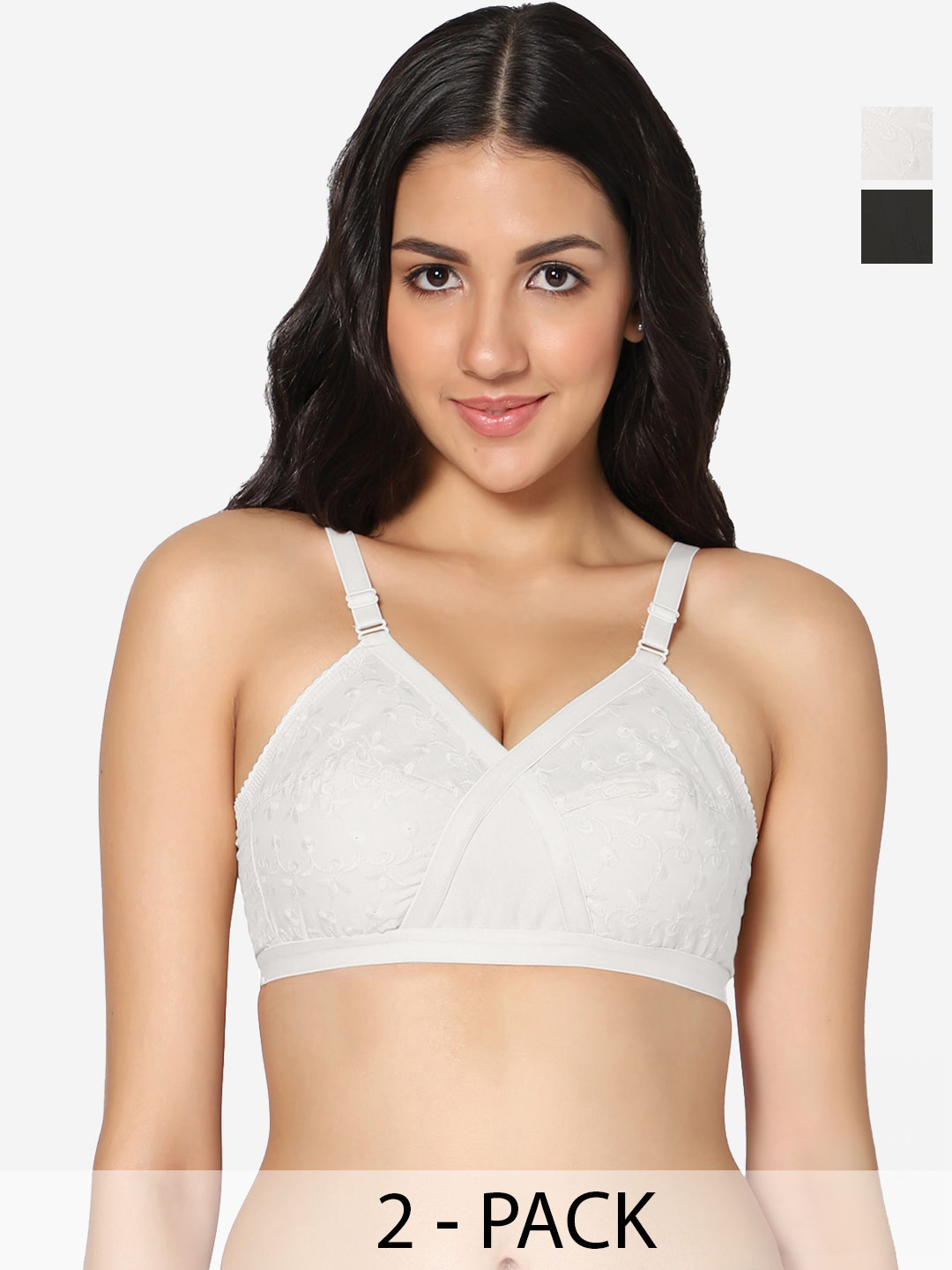 

In Care Pack Of 2 Full Coverage Cotton Everyday Bra With All Day Comfort, White