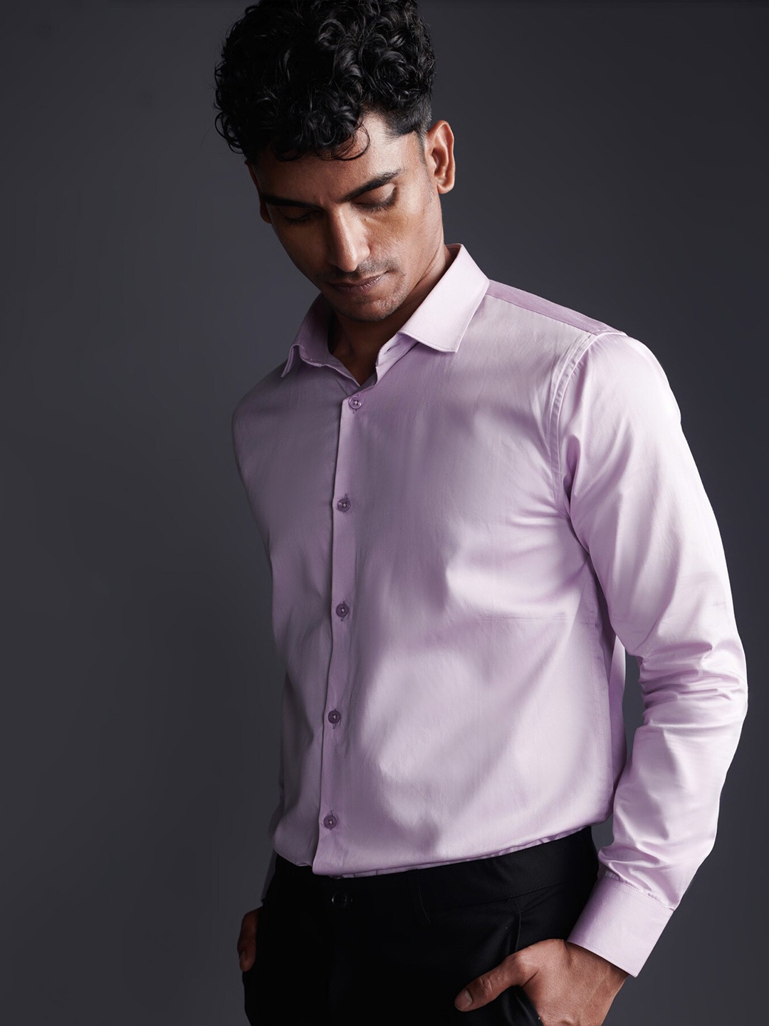 

Beyours Classic Spread Collar Pure Cotton Formal Shirt, Lavender