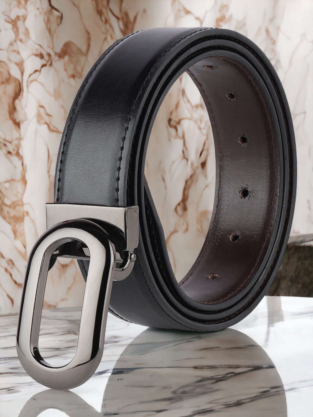 

The Roadster Lifestyle Co. Men Hook Buckle Casual Belt, Black