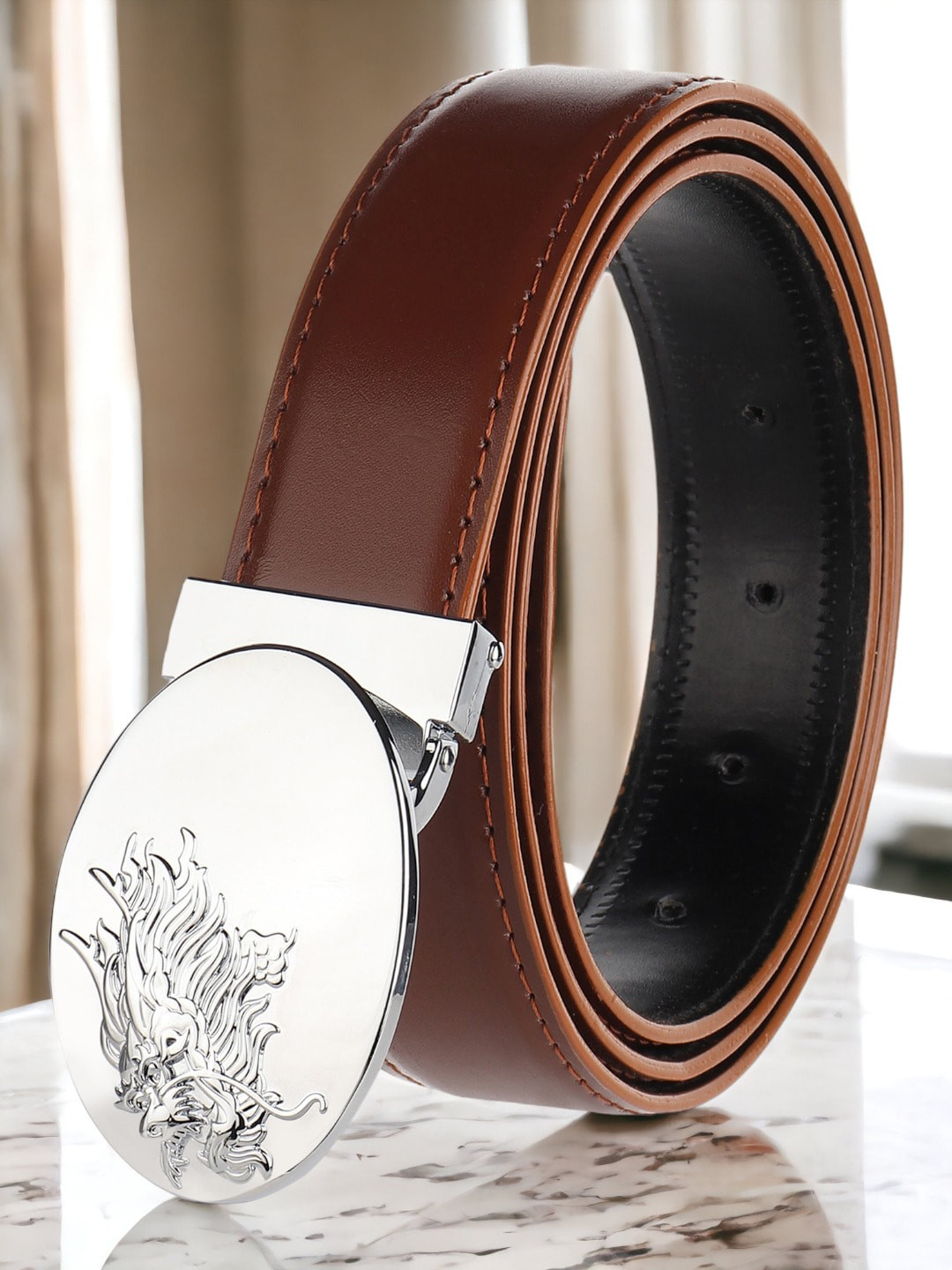 

The Roadster Lifestyle Co. Men Hook Buckle Belt, Tan