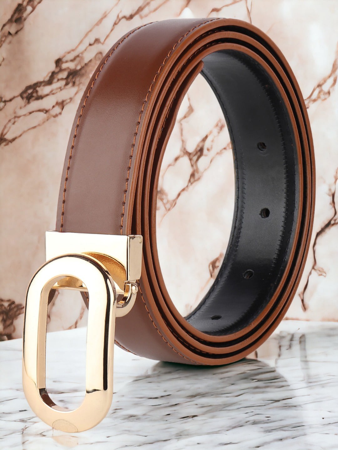 

The Roadster Lifestyle Co. Men Brown Hook Buckle Belt