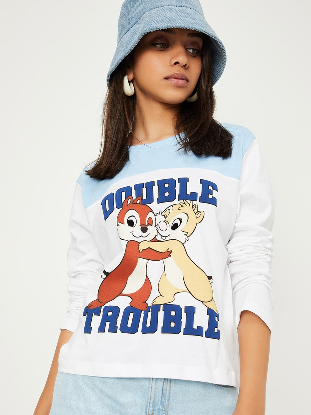 

max Girls Looney Tones Printed Pure Cotton T-Shirt, Blue
