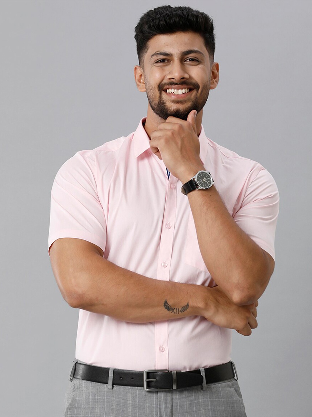 

Ramraj Half Sleeve Regular Fit Cotton Formal Shirt, Pink