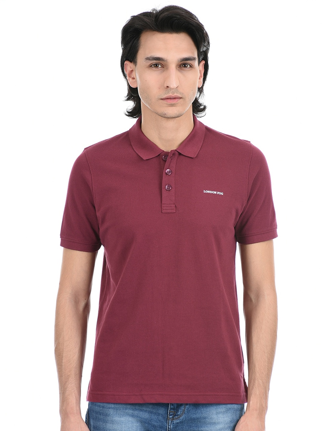 

LONDON FOG Polo Collar Short Sleeves T-shirt, Maroon