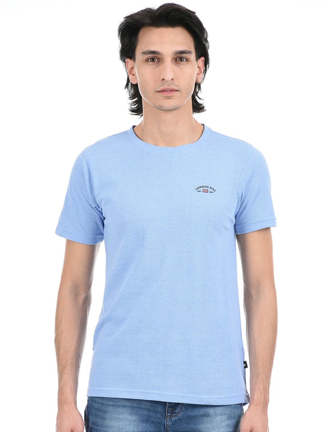 

LONDON FOG Round Neck Short Sleeves T-shirt, Blue