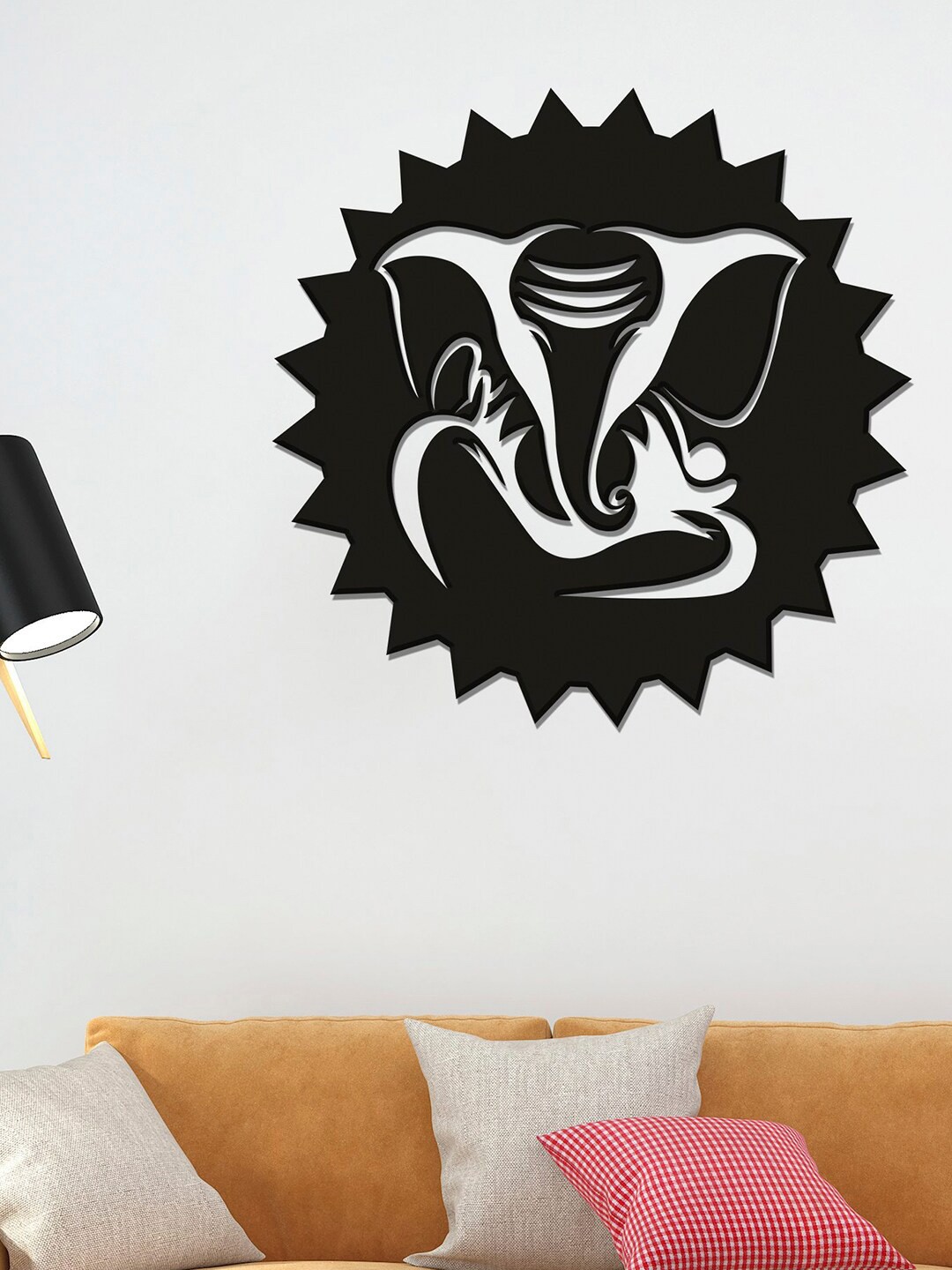 

ArtVibes Black Patterned Designer Ganesha Wooden Wall Decor