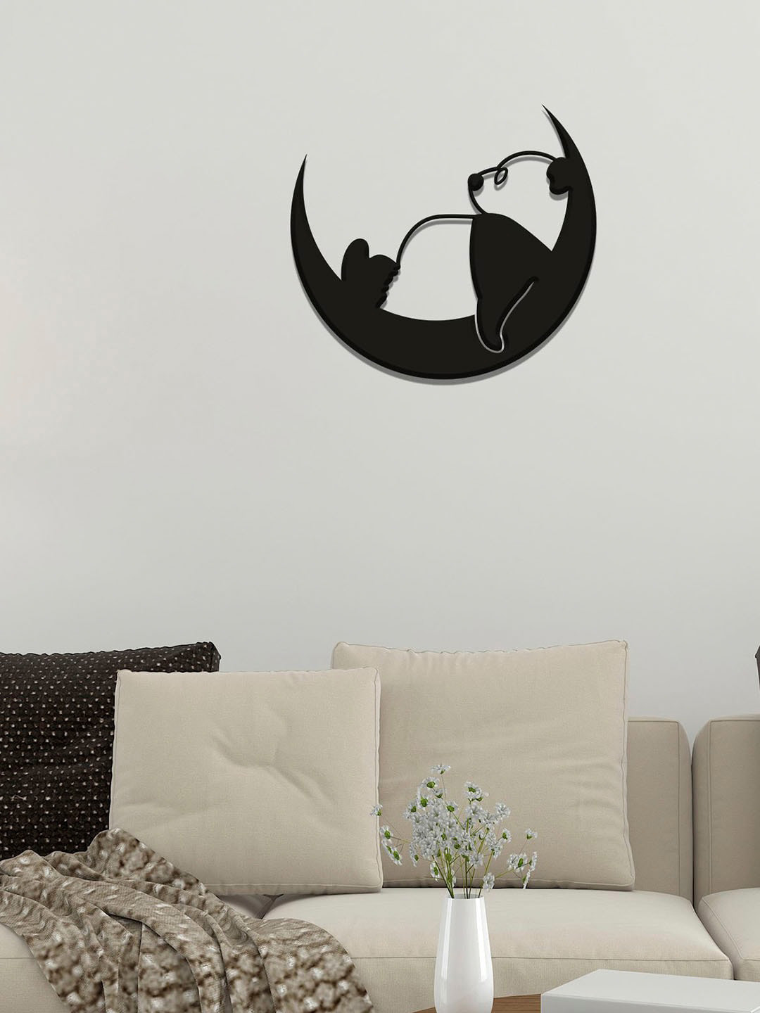 

ArtVibes Black Patterned Designer Cute Panda Wall Hanging