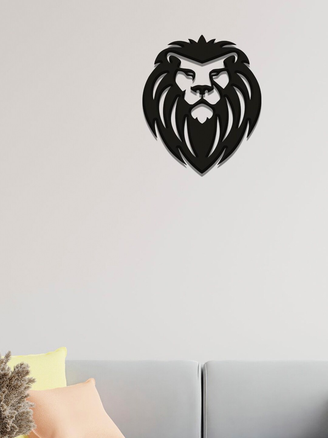 

ArtVibes Lion Head Designer Art Wooden Wall Hanging, Black